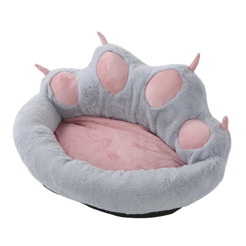 Cat Dog Kennel Cat Paw Print Shaped Machine Washable Removable Washable Sofa Pet KennelGrey