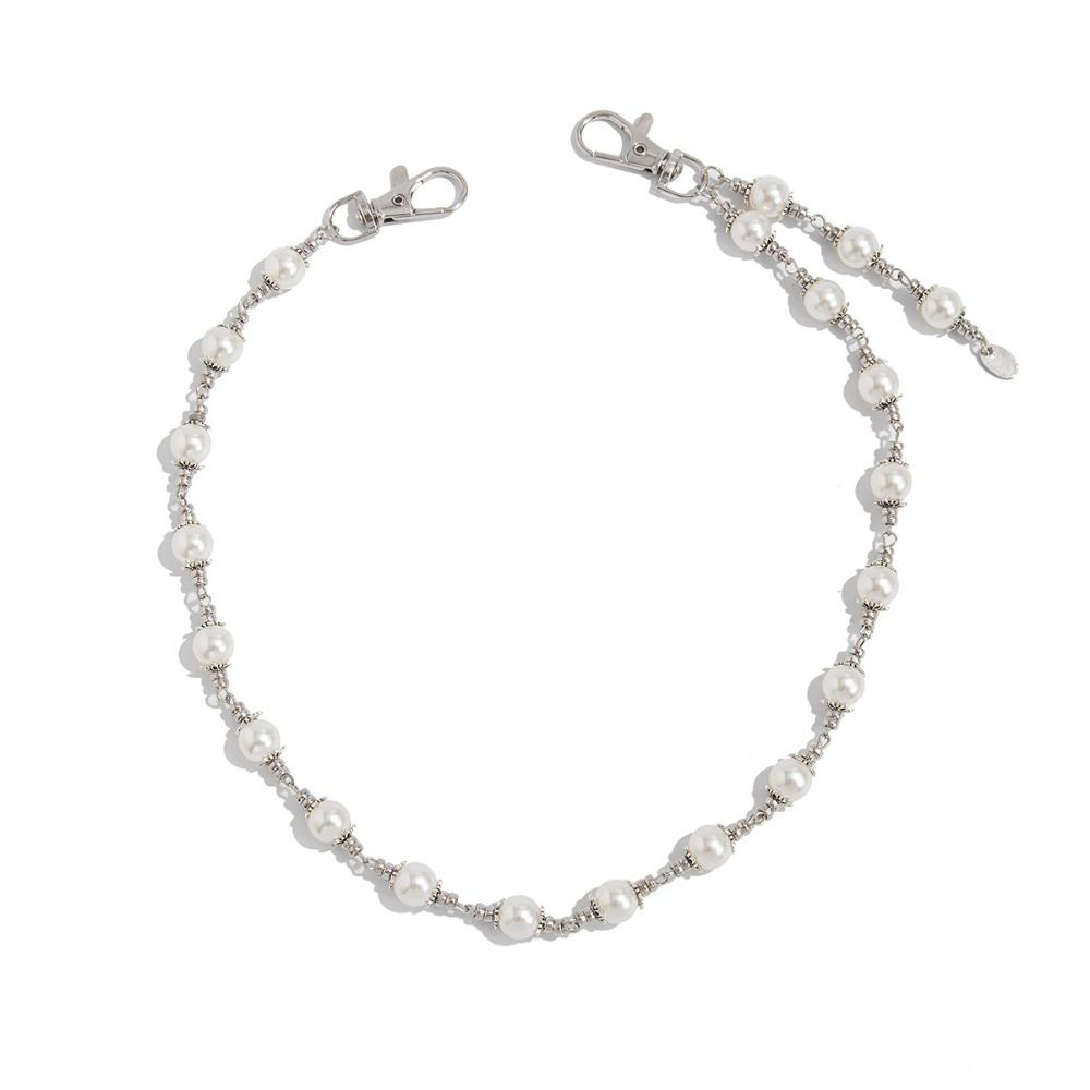 Gothic Pearl Waist Chain Zinc Zinc Zinc Alloy Tassel Jeans Chain Cool Punk Belt Chain  Female
