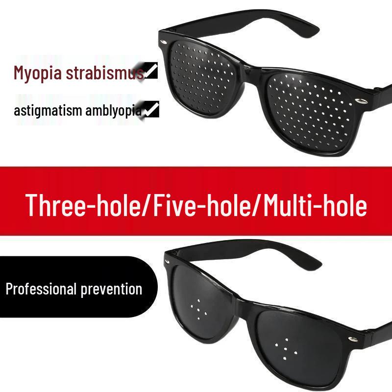 Unisex Myopia & Astigmatism Protective Glasses - Three Pairs with Multiple Hole Options, Free Shipping