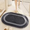 Oval Bathroom Rug, Microfiber Soft Highly Absorbent Bath Rug, Non-Slip Plush Fluffy Door Mat for Shower Bathtub Sink Entrance