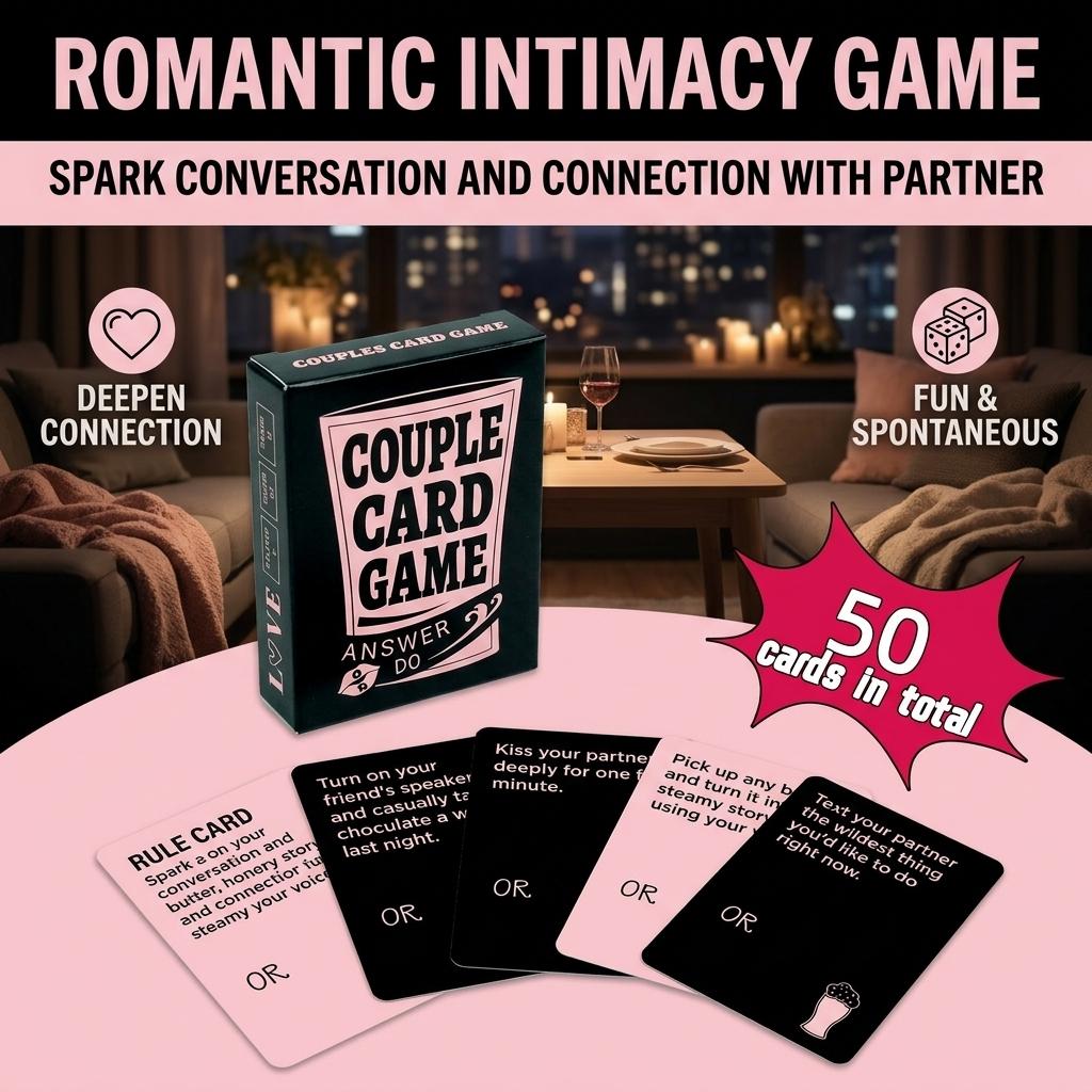 Couple Interaction Game Cards 50Pcs Durable Thick Cardstock for Dating Parties