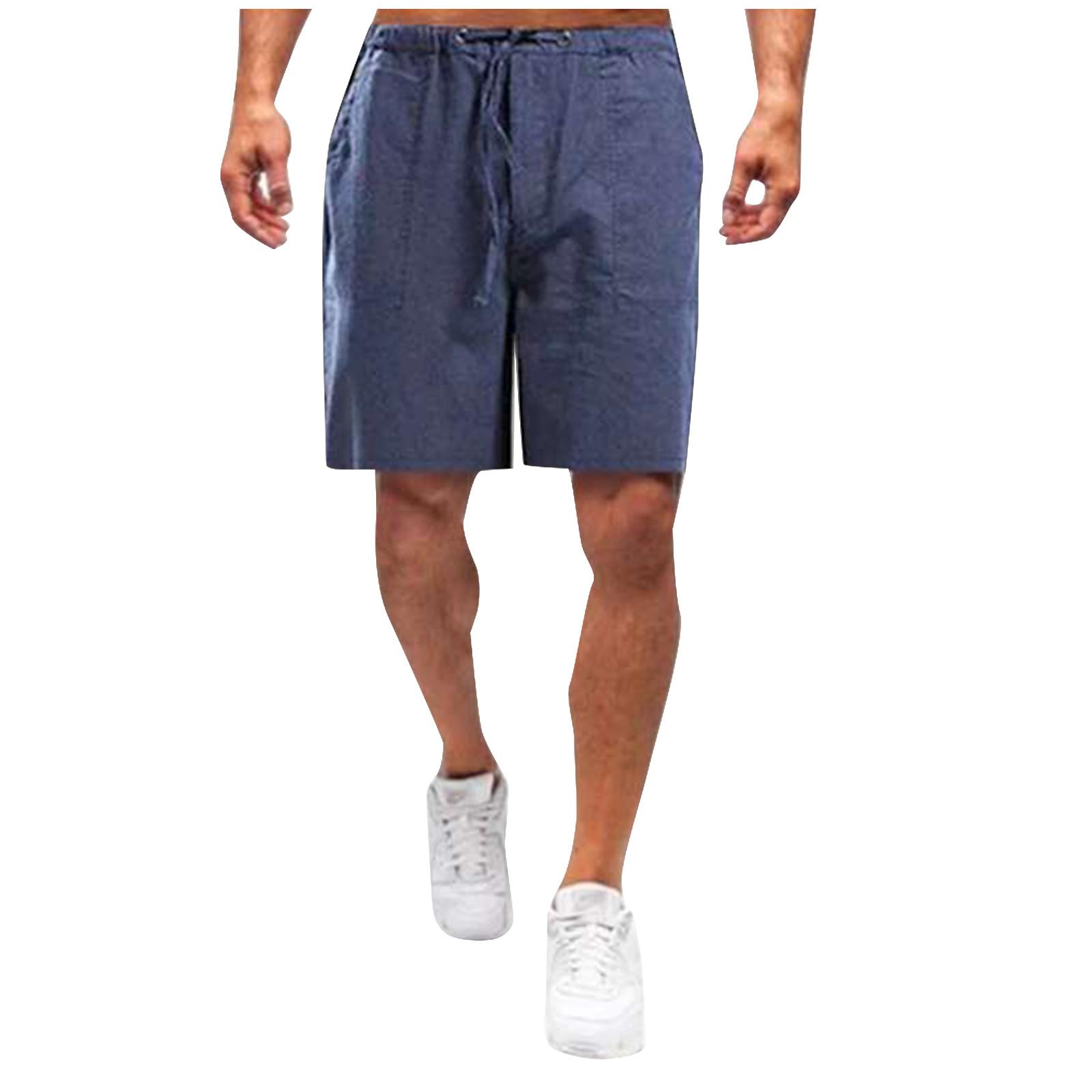 

Men s Casual Lightweight Drawstring Shorts Breathable Summer Beach Wear with Pockets, Perfect for Everyday Comfort XXXXXL тёмно-синий