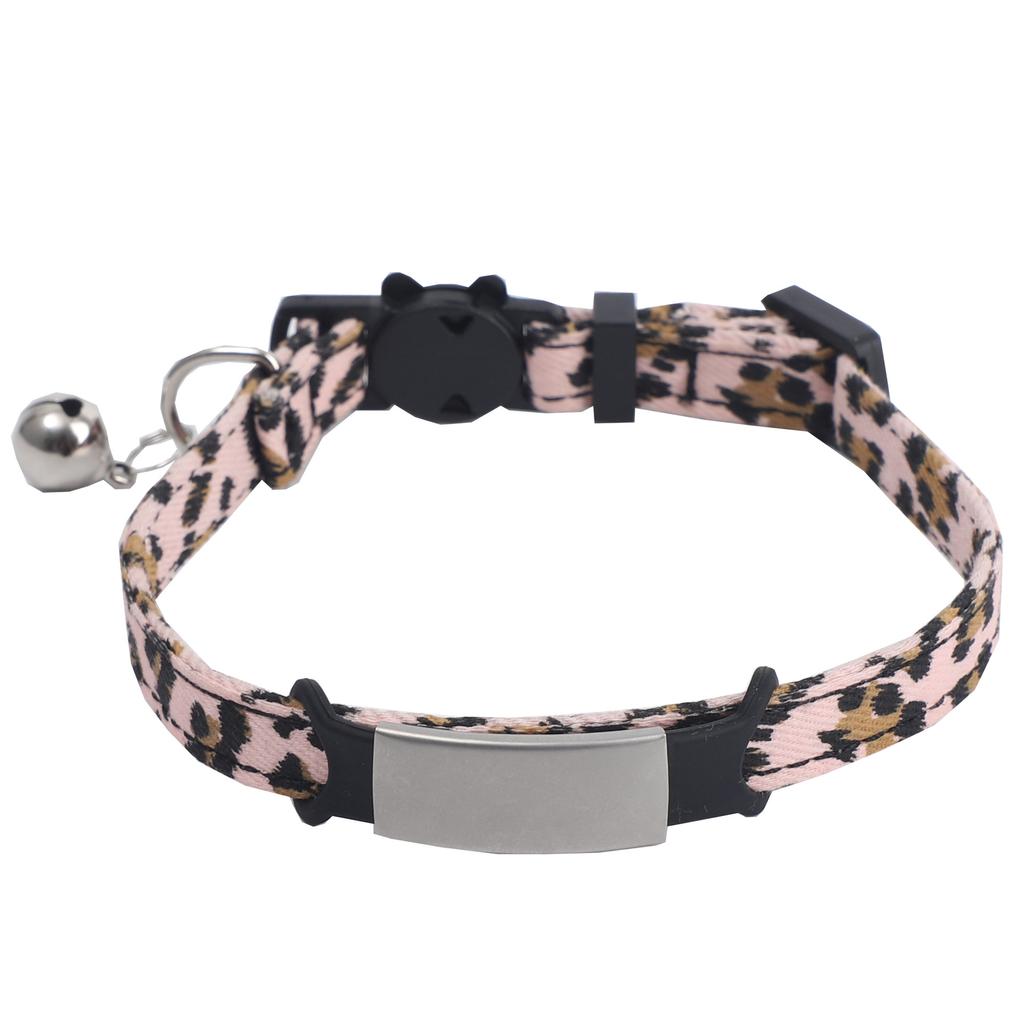 Pet Neck Decoration Leopard Pattern Pet Collar Cat Collar with Bell Cat Neck Ring Adjustable Anti-choking