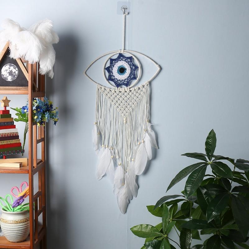 Devil's Eye White Weaving Dreamcatcher Handmade Weaving Dreamcatcher Room Decoration