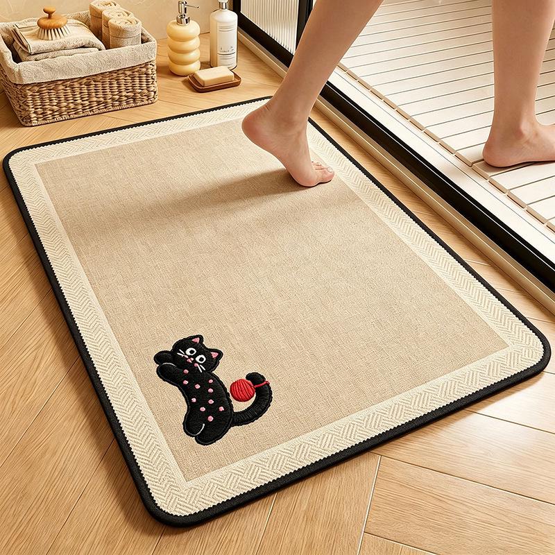 Diatom Mud Non-slip Quick-dry Bathroom Floor Mat: Mold-Proof, Water Absorbent, Dirt Resistant