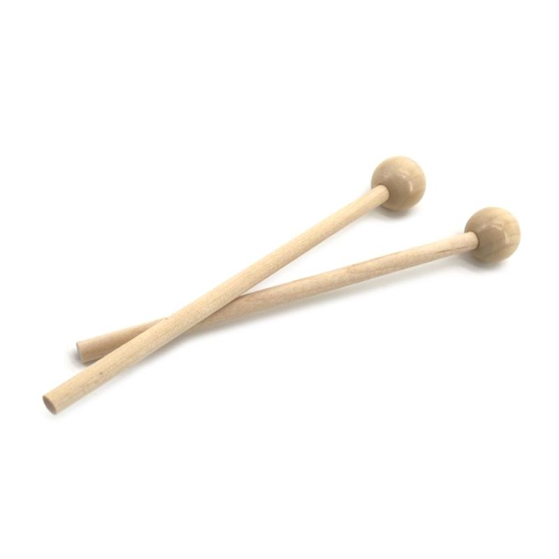 2pcs Ethereal Drumsticks Round Head Drum Sticks Hammer Durable Wooden Handle Drum Mallet Stick Small Musical Drumsticks