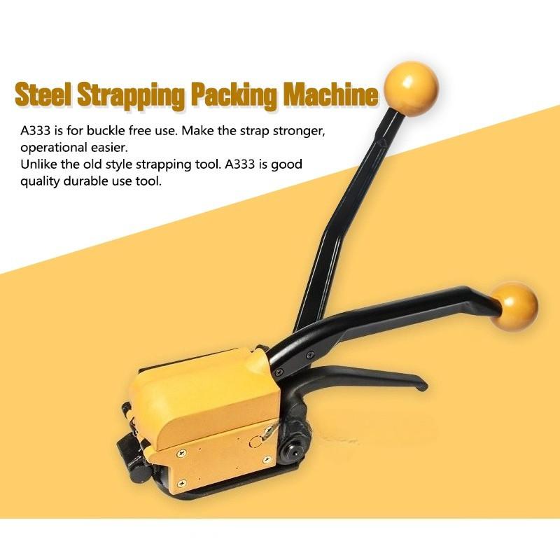 Portable Steel Strip Strapping Machine Handheld Sealless Steel Strapping Tool A333 High-strength Alloy Steel Band Packing Tool