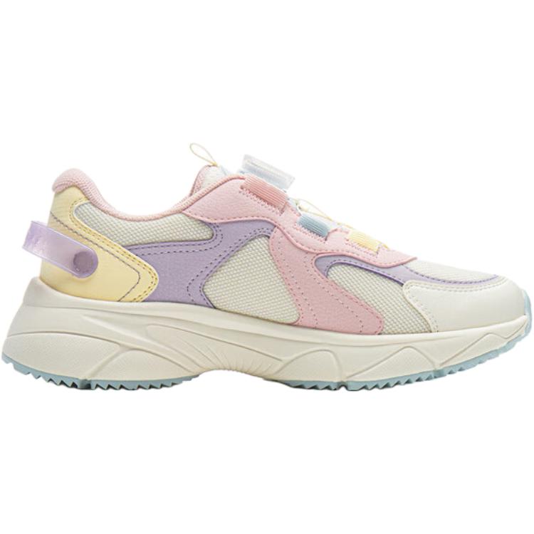 Li Ning Kids Comfortable Versatile Non-Slip Low-Top Casual Shoes Kids sneaker Off-White YKCU228-4