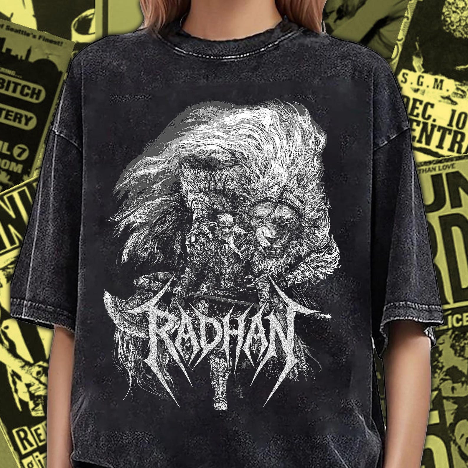 Elden Ring Radahn Festival T-Shirt, Vintage Washed Gamer Tee ERR001 M