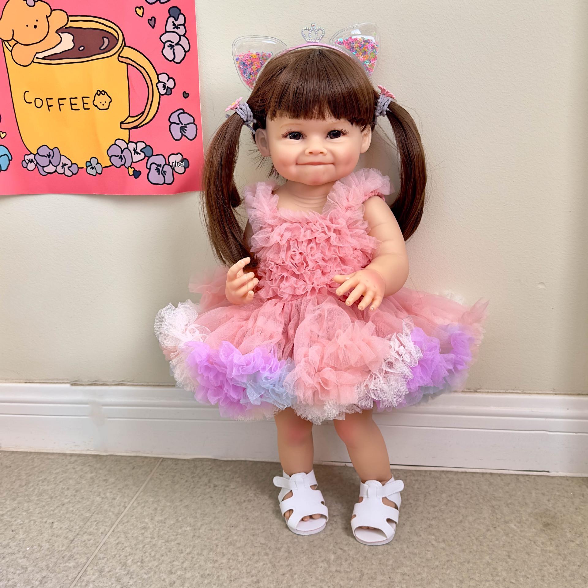 55cm Smiling Dimpled Silicone Reborn Baby Doll 55 cm
