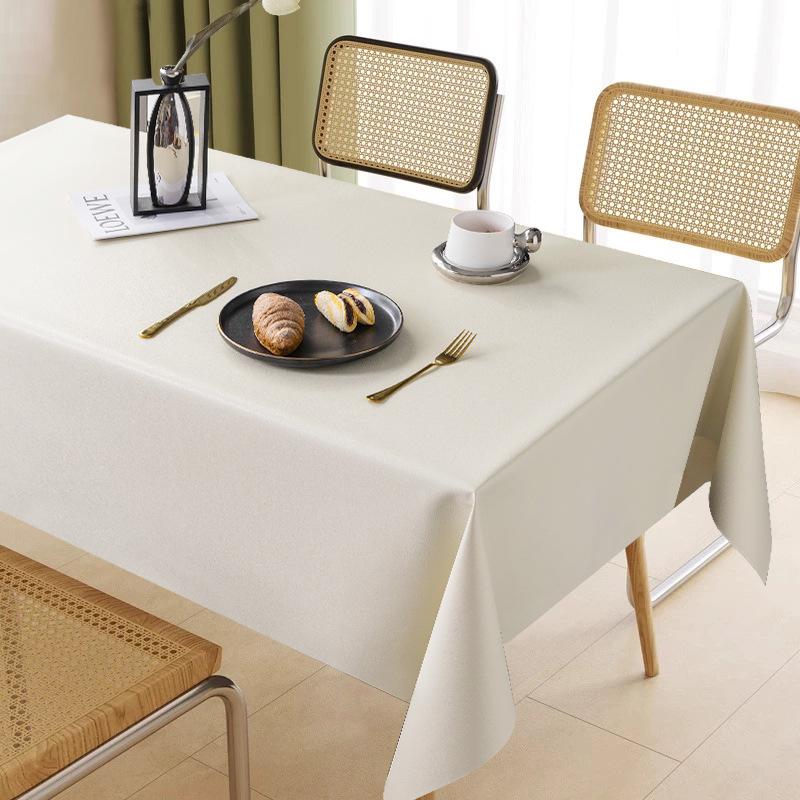 Rectangular Restaurant Table Cloth Waterproof Oil Resistant Wear-resistant Solid Color Home Decor Hotel Dining Table Decoration