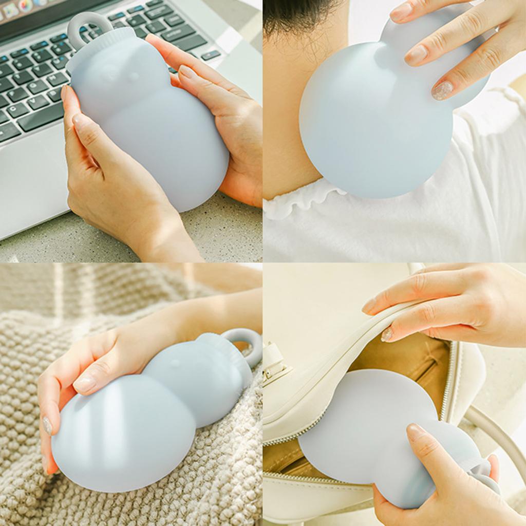 Snowman Hot Water Bag Large Capacity 320ml PVC Warm Water Bottle for Hands and Bed Heating Winter for Women