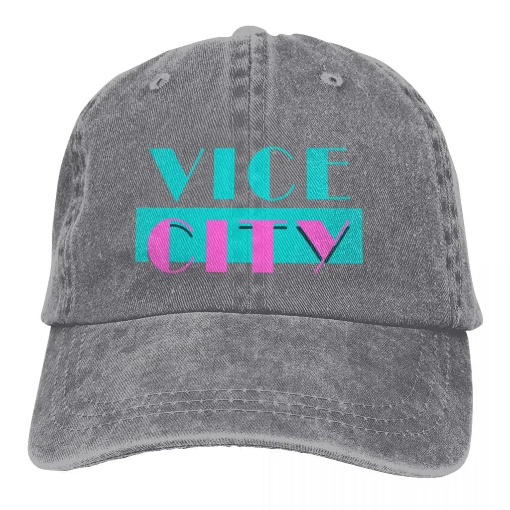 GTA Grand Theft Auto Spiel Mehrfarbige Mütze mit Schirm Herren Damen Cowboy-Kappe Vice City Baseballkappen Personalisierte Schirmmütze Schutzhüte