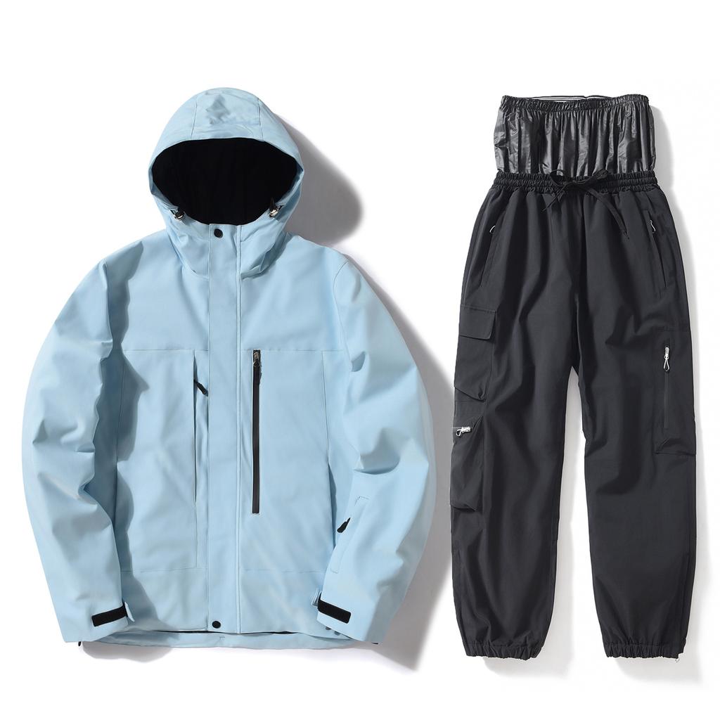 Skianzug für Herren und Damen Outdoor Winter Warm Snowboardanzug Wasserdicht Winddicht Skijacken und Hosen Set Unisex Atmungsaktiv Isoliert Schneeanzug