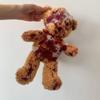 Bloody Damaged Bear Doll with Realistic Wounds PP Cotton Texture for Gothic Themed Event and Spooky Home Displays