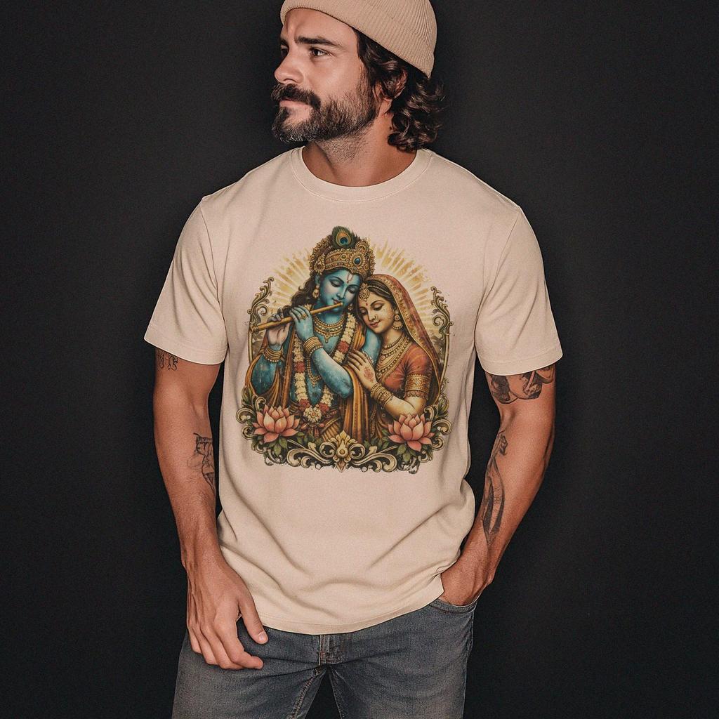 Krishna und Radha T-Shirt: Hindu Götter Liebe T-Shirt | Meditationsshirt Spirituelles Geschenk | Indische Mythologie T-Shirt | Bhakti Yoga Andachtsshirt