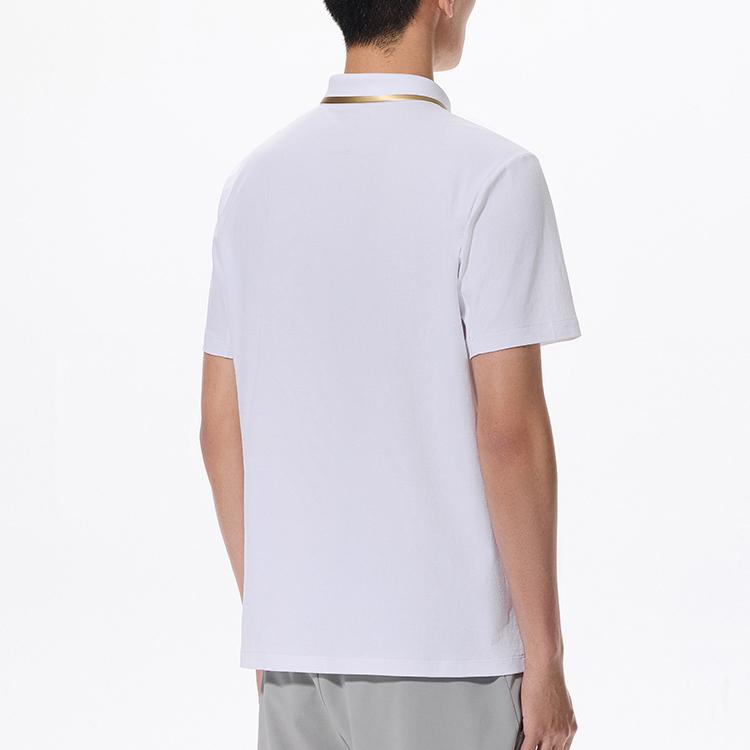 Anta Champion Series Solid Color Letter Polo Shirt Men Polo Shirts Sand-White 152320118-1