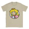 Men Super Marios Bros Princess Peach T Shirts 100% Cotton Clothes Funny Short Sleeve Crewneck Tees Adult T-Shirts