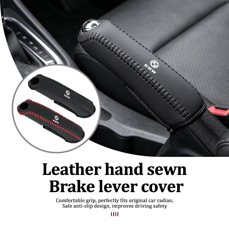 AAAOT1 Car Leather Handbrake Cover Protective Sleeve Hand Brake Protection For BMW M Sport M2 M3 M4 M5 M6 E46 E90 E60 F10 F20 E87 X3 X6