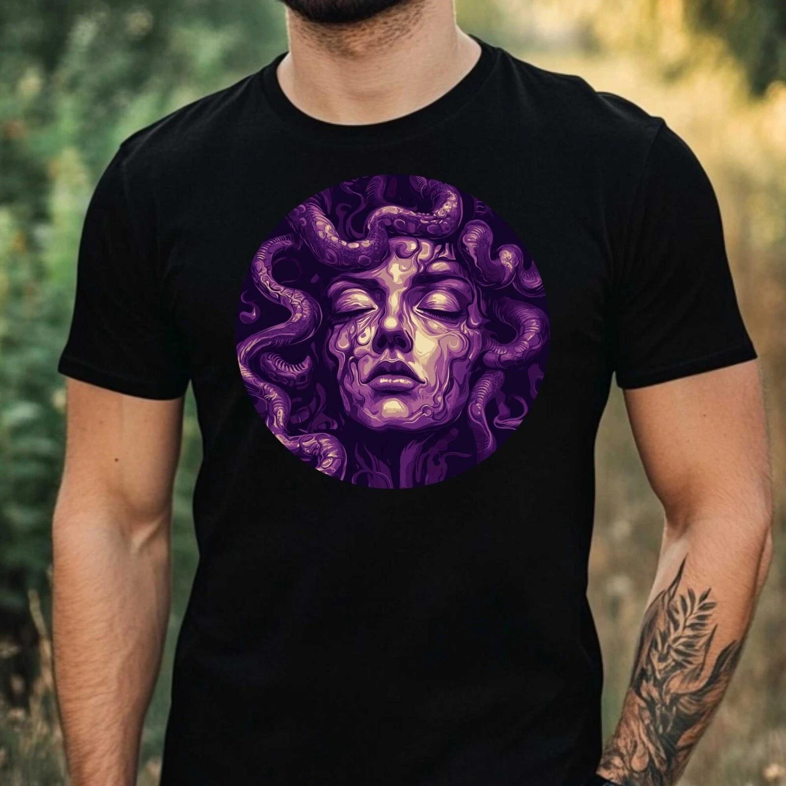 T-Shirt Herren Medusa Motiv Baumwolle Größe XS bis 5XL S