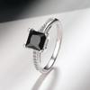 POMOiii Four Prong Square Zircon Ring Jewelry Wedding Party Gift