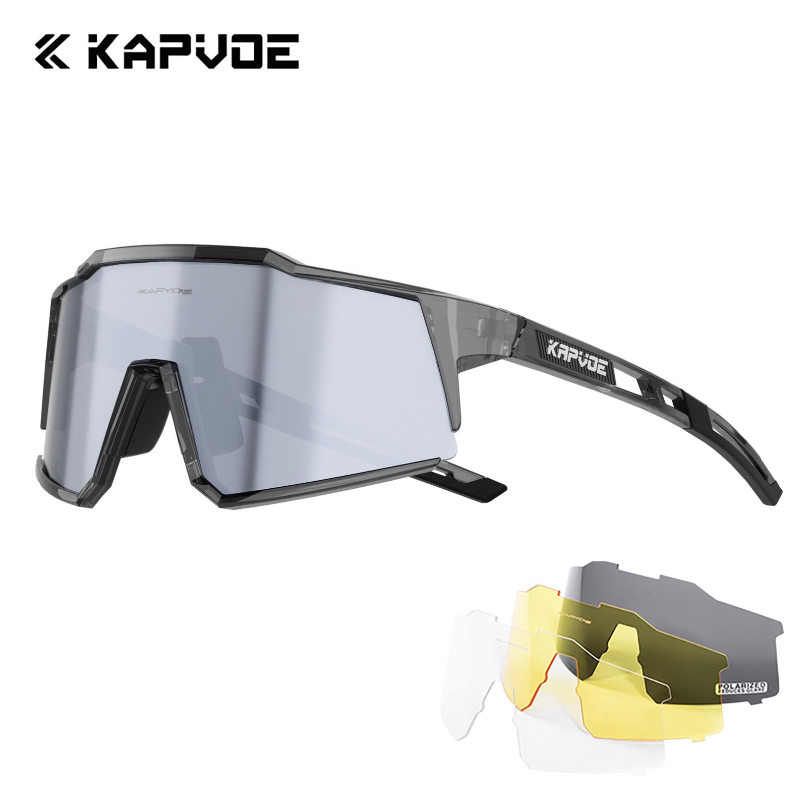 

Kapvoe 4LENS Hiking Eyewear Cycling Glasses Bike Sunglasses UV400 Cycling Sunglasses for Man Bicycle Outdoor MTB Goggles