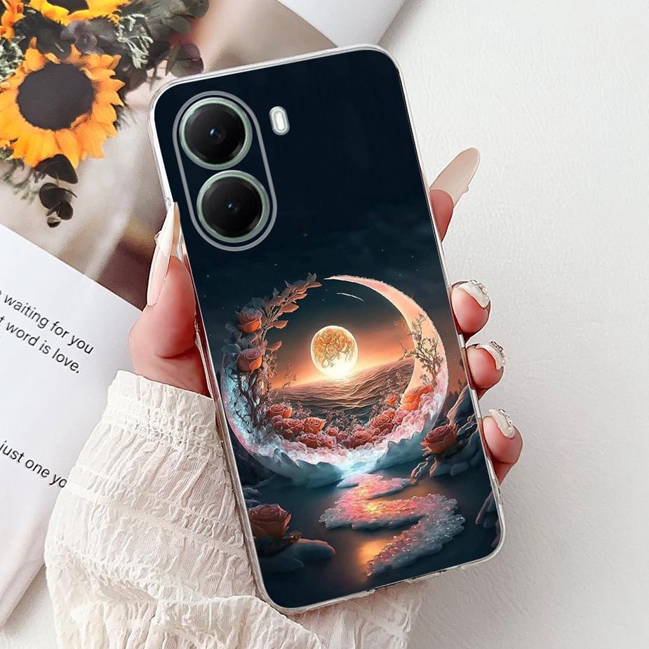 For Xiaomi Poco X7 Pro 5G Case Cute Panda Flowers Painted Cover Soft Slim Phone Case For Xiaomi Poco X7 PocoX7 Pro Fundas Bumper