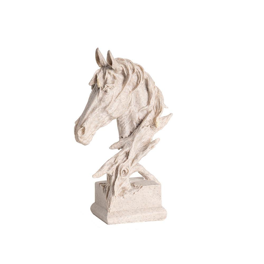Resin Animal Sculpture Art Miniatures Figurine Micro Landscape Horse Head Statue  Bedroom
