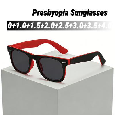 Neue Nieten-Stil UV-Schutz Lesebrille für Presbyopie Unisex Mode Quadratischer Rahmen Outdoor UV400 Sonnen-Lesebrille Dioptrien 0 bis +4,0