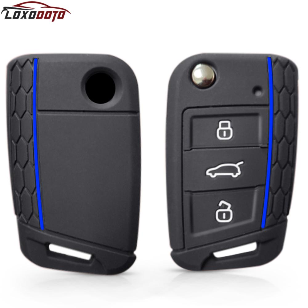 For Skoda Superb Octavia Fabia Rapid Kodiaq For Vw Golf 7 Gti Polo Touran Tiguan For Seat Ibiza Leon Car Key Case Cover Caps Fob