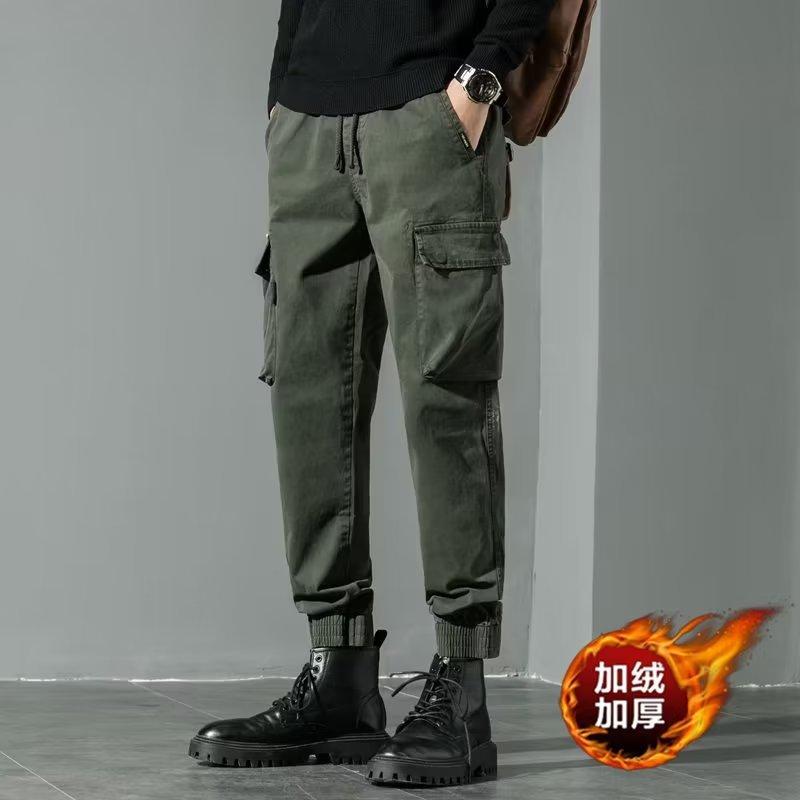 Overalls men's clothing autumn and winter new Korean version of trendy brand multi-pocket leggings large size loose ruffian handsome casual pants