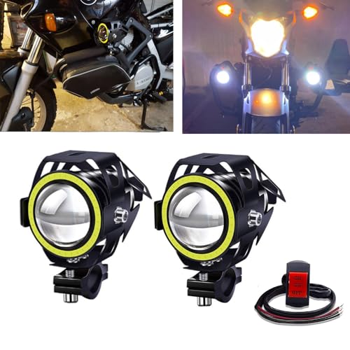 

X-STYLE U7 Motorcycle Fog Lamp, White, 2 Modes, with Squid Ring, Motorcycle Auxiliary Light, LED Small, Bullet Shape, 12V, Universal, with Switch