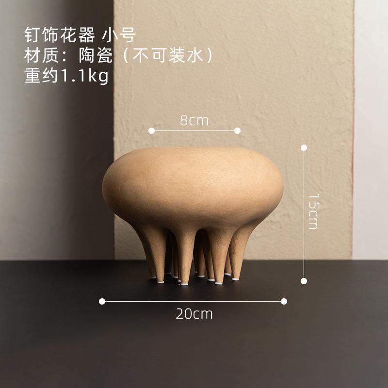 Ceramic Vase Jellyfish Geometric Multifoot Flower Vase Flowerpot Flower Arrangement Accessories Terrarium Home Decoration