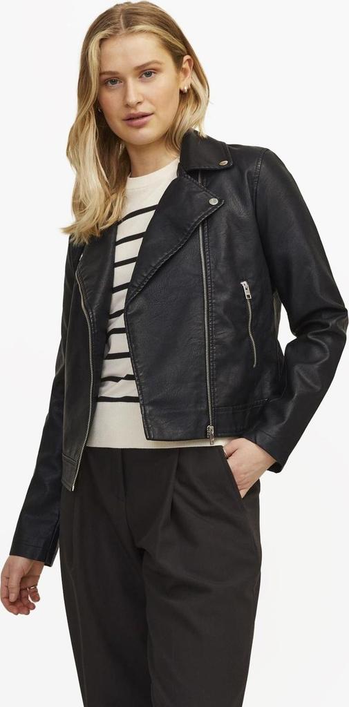 Jack-and-Jones JJ XX Women's Jacket Biker Style Asymmetric Zip Black