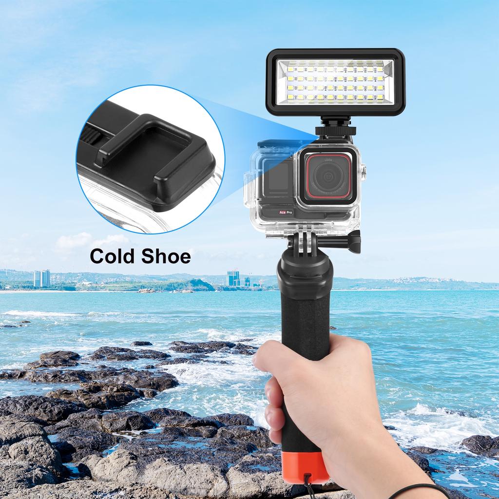 For Insta360 Ace Pro / Pro 2 PULUZ 60m Underwater Waterproof Housing Case with Base Adapter & Screw
