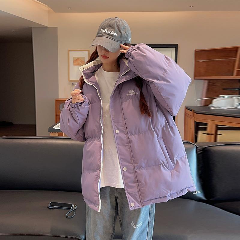 2025 new down cotton jacket women's bread jacket couple cotton jacket Korean version loose winter thickened padded jacket jacket