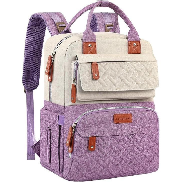 Diaper Bag Backpack, Baby Girl Diaper Bag for Mom, Large Pink Floral Diaper Bag Backpack for Girls, Waterproof Mom Backpack for Work Travel Holiday
