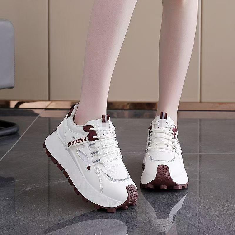 High-value new dad shoes women's autumn sports running shoes thick-soled height-increasing small casual shoes