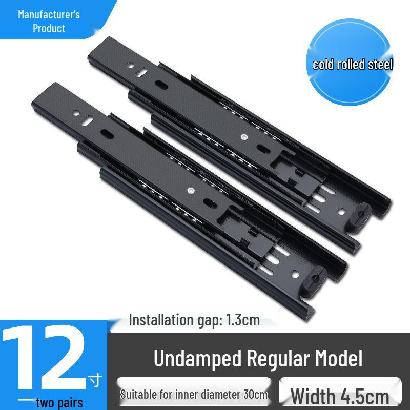 Stainless Steel Soft-Close Drawer Slides: Three-Section, Self-Opening, Silent Runners