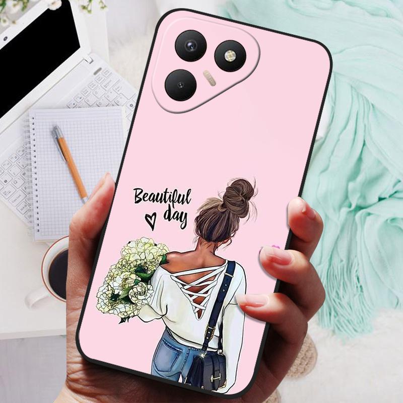 Für Tecno Pova 7 4G Hülle Pova7 LJ6 Schwarze Abdeckung Löwe Wolf Silikon Weiche Rückseitenhüllen Für Tecno Pova 7 Handyhülle Schutzhülle