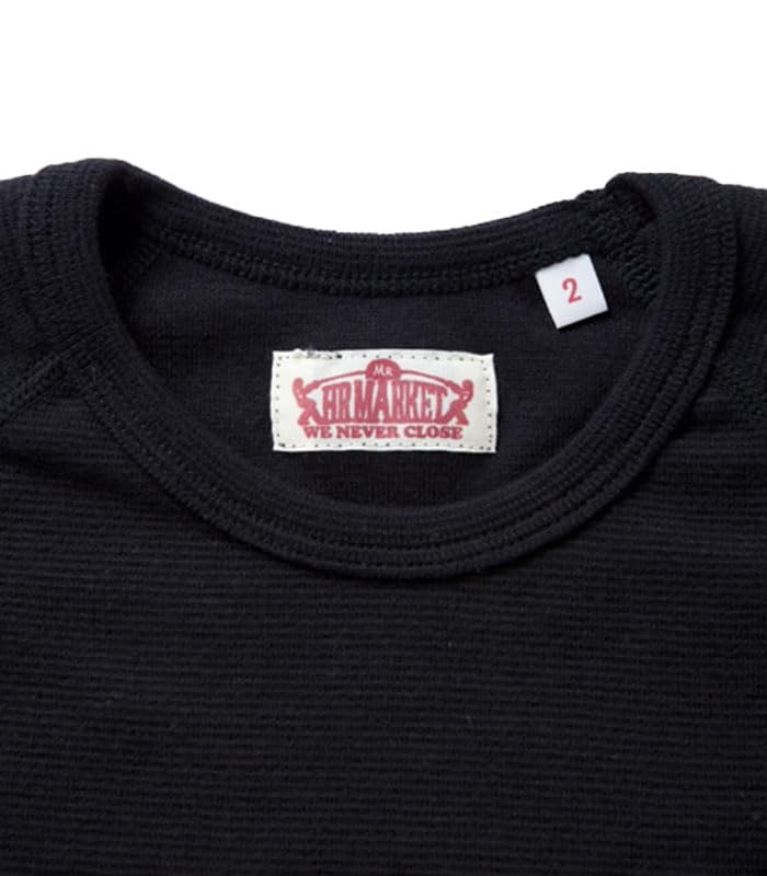 [HOLLYWOOD RANCH MARKET] Kids' Stretch French Rib Long Sleeve T-Shirt (JP, Alphabet, XL, Black)