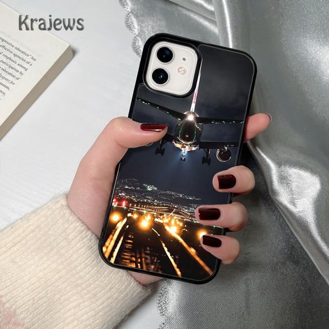 Krajews Airplane Plane Travel soft Phone Case Cover For iPhone 17 Air 16 15 14 plus 12 13 pro max coque Fundas