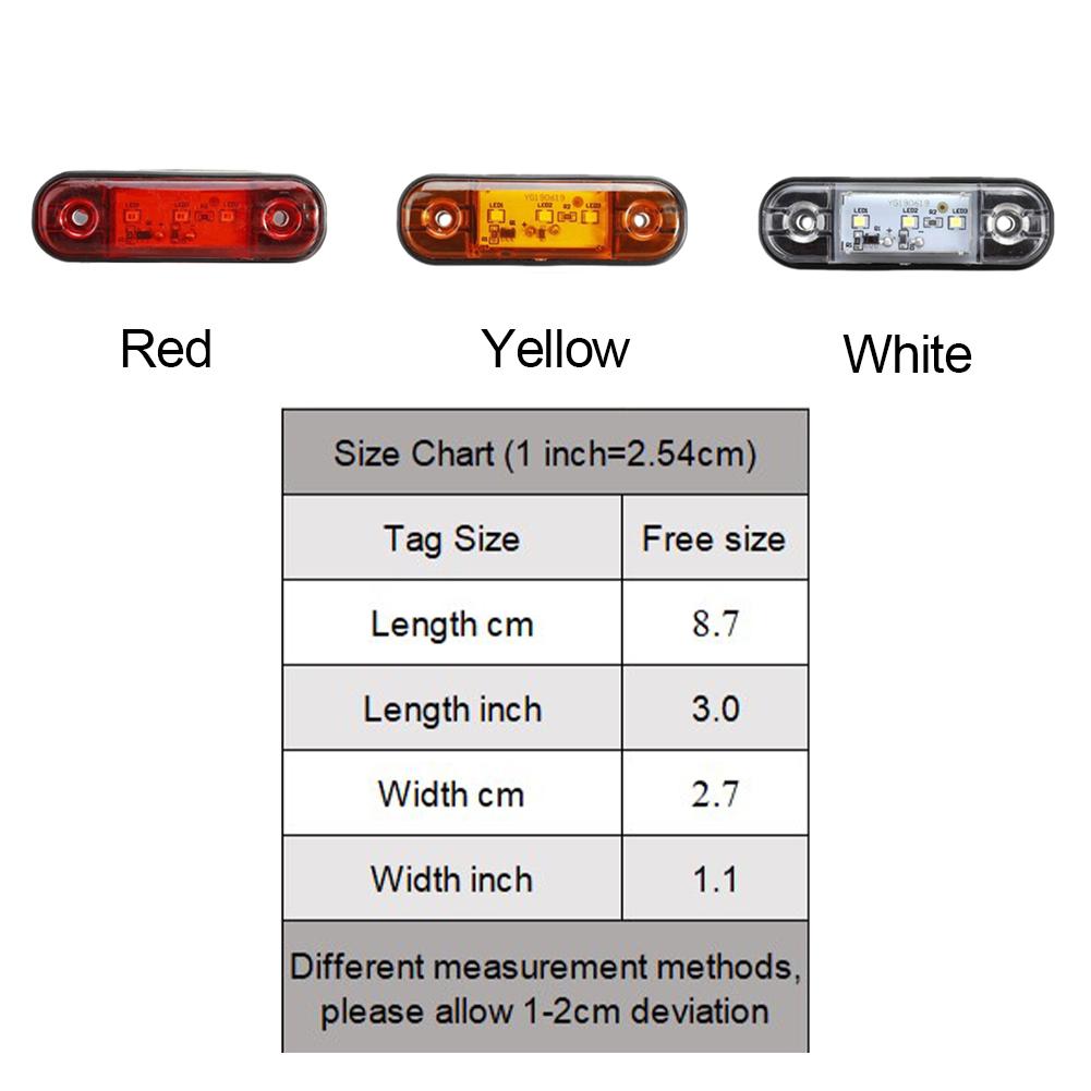 Bright Truck Side Light 12V 24V 3LED Side Light Ultra-bright LEDs Wide Illumination Enhanced Visibility For Road Safety