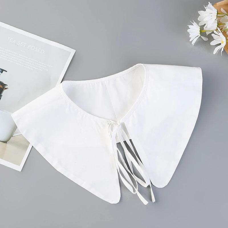 Koreansk Stor Revers Avtakbar Krage for Kvinner Genser Topp Falsk Krage Sjal Skuldersjal Dekor Falske Krager Slips