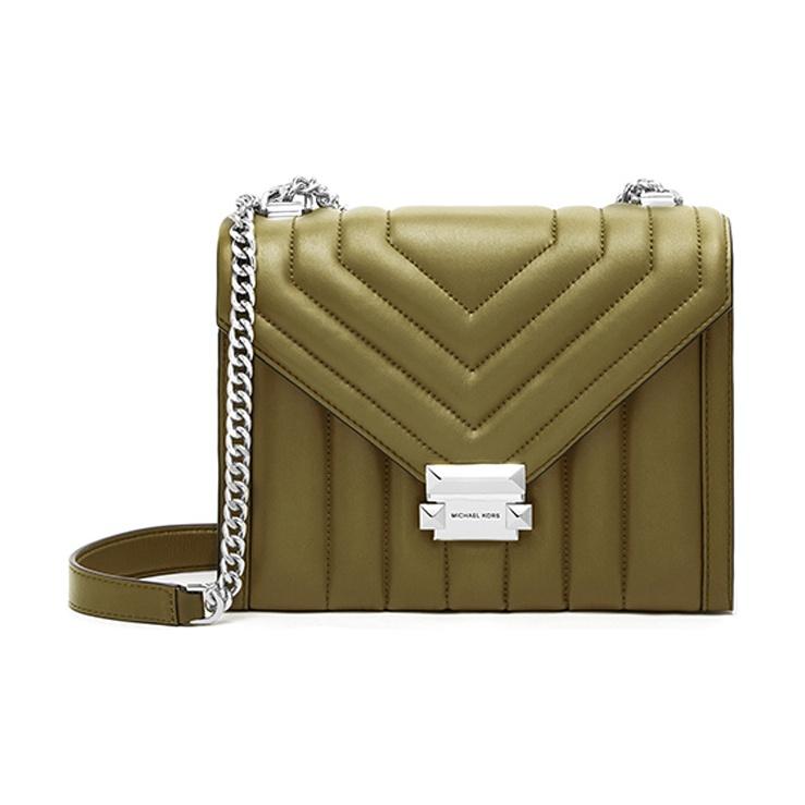 

Michael Kors Whitney Chain Envelope Bag Women Shoulder Bag Oregon-Green 30F8GXIL1T-390 Basic Set (Bag+Dust Bag)