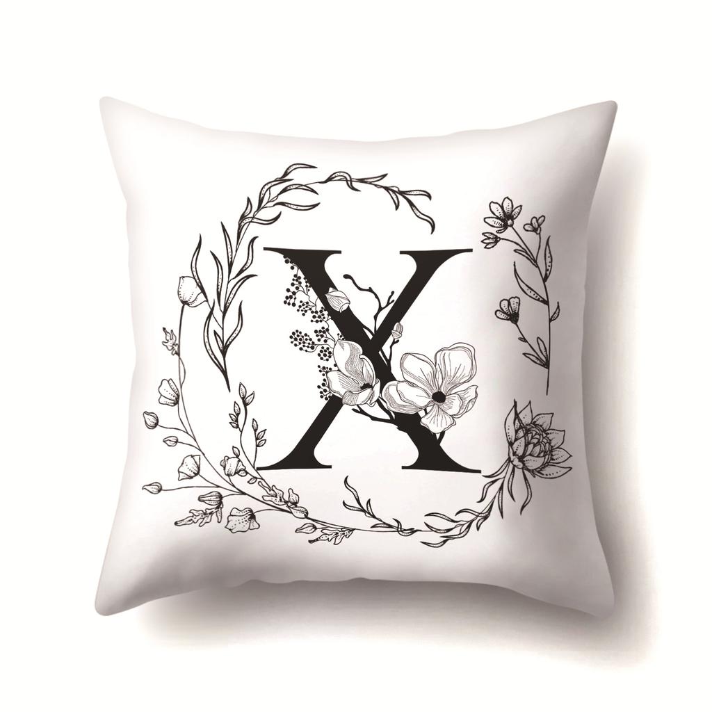 Polyester Pillowcase INS Style Garland 26 English Letter Printing Pillowcase Waist Cushion Car Seat Cover