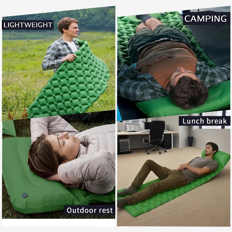 Lightweight Inflatable Portable Air Mat, Compact Fold‑Up Camping Sleeping Mattress for Hiking, Tent Travel and Backpacking Trips