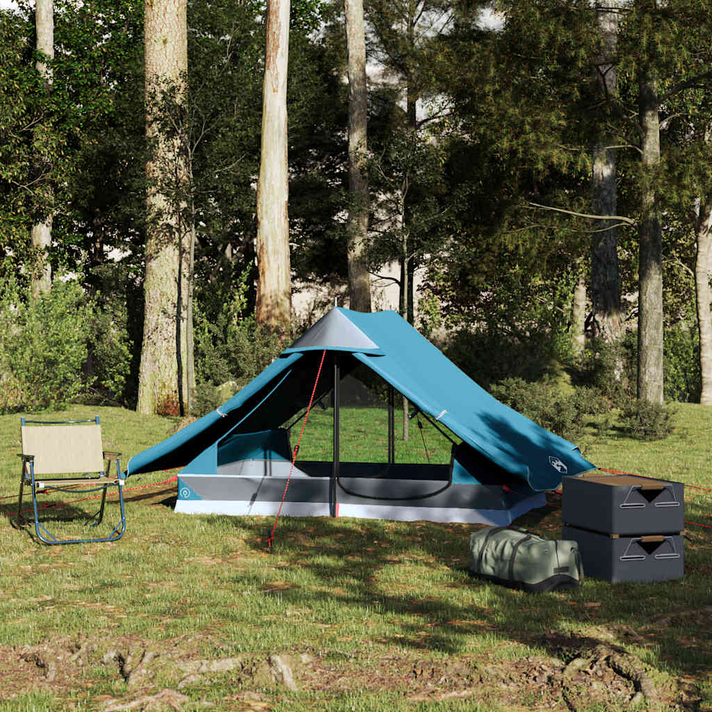2 Person Camping Tent Blue Waterproof