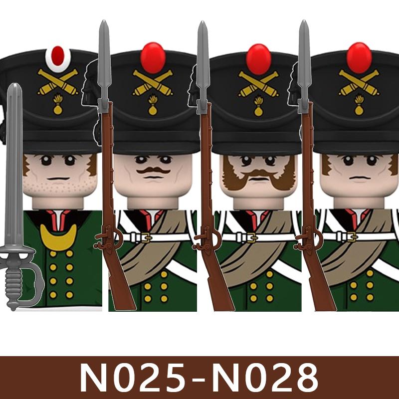 4pcs Medieval Castle Knight Building Blocks MIlitary Napoleon Soldier Figures War Army Legion Accessories Imperial Navy Bricks Toys