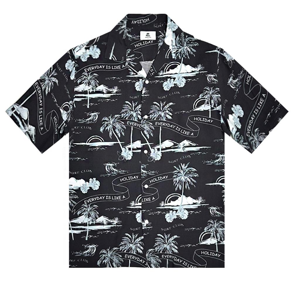 Deosyeocheuhauseu Hawaiian Shirt Sunset Island-Black